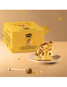 Panettone tradizionale con crema al miele millefiori italiano (900g)