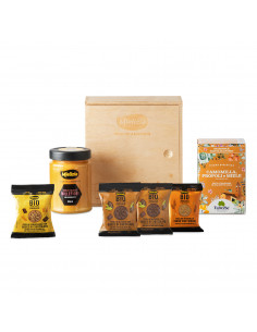 Cofanetto in legno - Idea regalo con miele, frollini e tisana
