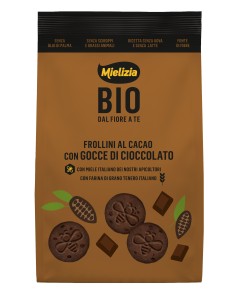 Frollini biologici al cacao con gocce di cioccolato